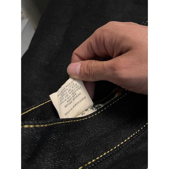 RMC Red Monkey  Selvedge Crane & Mt. Fuji Embroidered Y2K Baggy Wide Leg Jeans - Picture 5 of 5